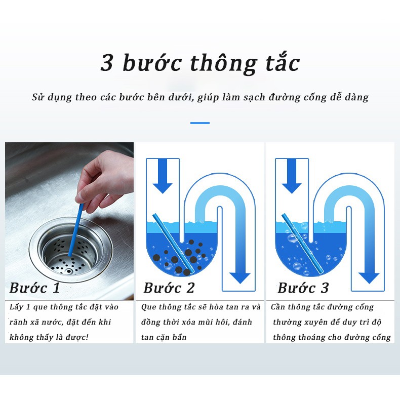 [HCM]Que thông tắc cống (Vỉ 12 que) - Dụng cụ thông cống gia đình