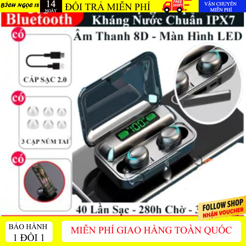 Tai Nghe Bluetooth Amoi F9 Pro Max Version 2021, Tai Nghe Không Dây Bluetooth F9 5 Phiên Bản Mới Nhất Chống Nước, Chống Bụi Âm Thanh Hifi Cực Chất, Dùng Cho Androids và IOS