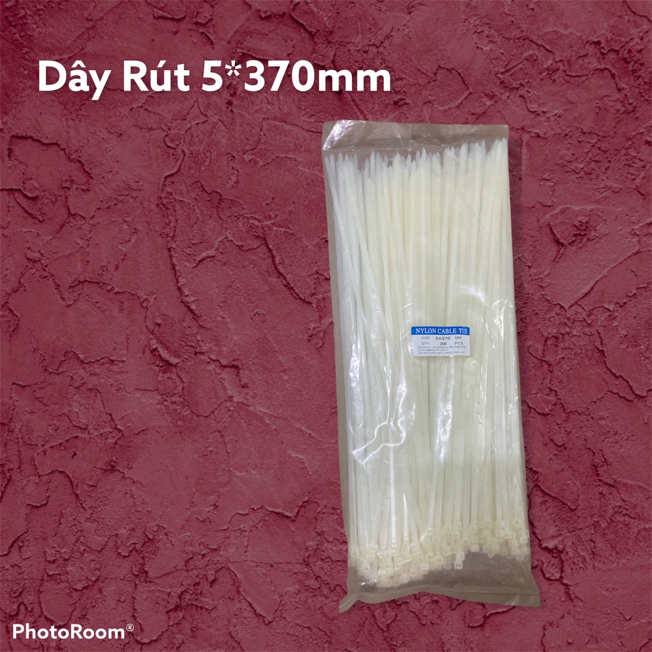 Dây rút nhựa 5*370mm ( ĐÓNG GÓI 1 BỊCH GỒM 250 SỢI DÂY RÚT )
