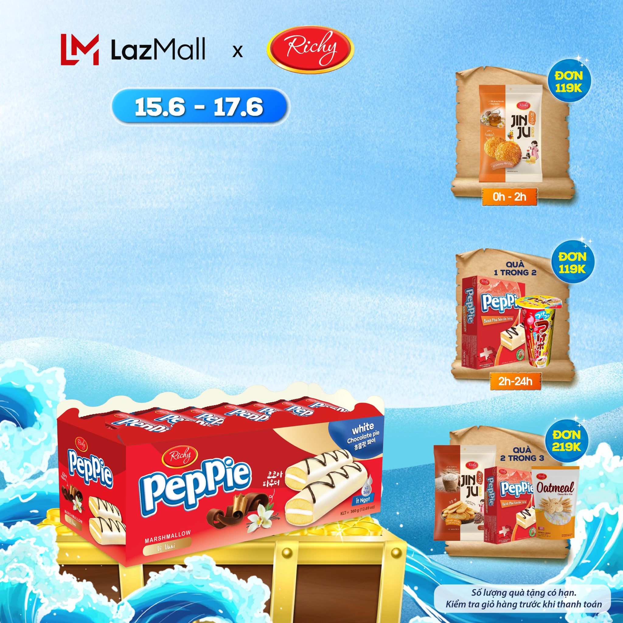 Bánh Peppie Richy khay 360g vị Vani