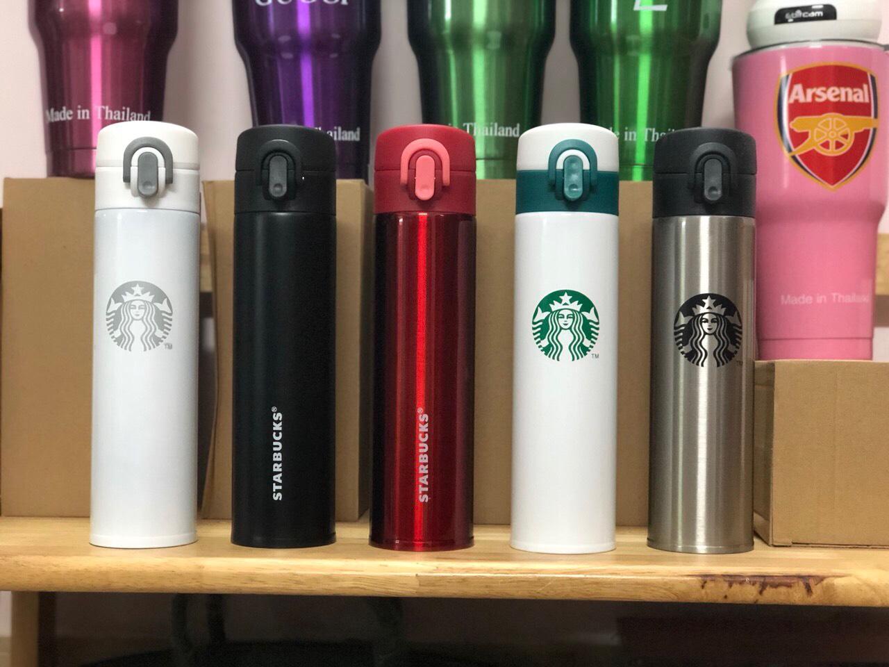 [HCM][ĐƯỢC CHỌN MÀU] Bình Giữ Nhiệt Nút bấm Starbucks 400ml siêu hót