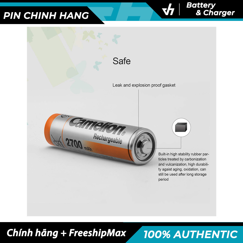 Bộ 4 pin sạc AA Camelion 2700mAh (Chất lượng cao)