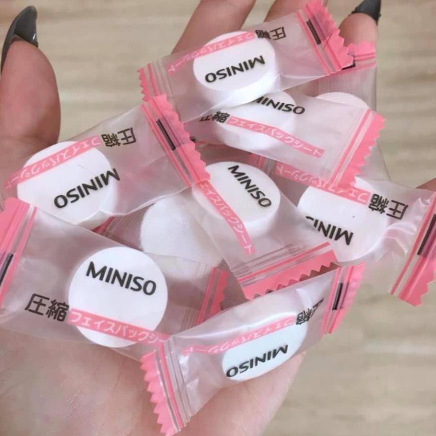 Mặt nạ giấy nén miniso cấp ẩm thải độc 4 viên