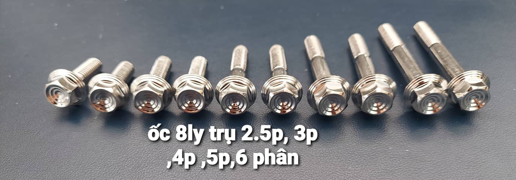 Ốc salaya unox 304 trụ đầu thái 8ly25, 8ly3, 8ly4, 8ly5, 8ly6