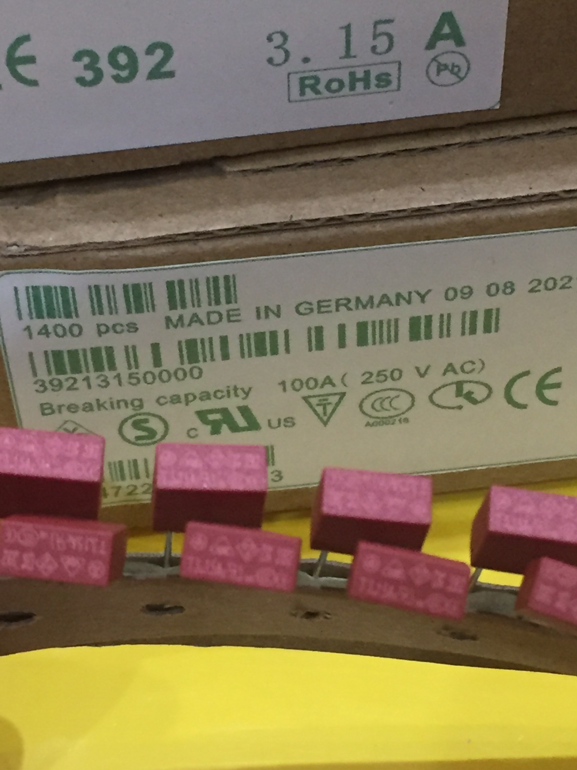 Cầu chì hộp 3.15A, 250v (Made in Germany)