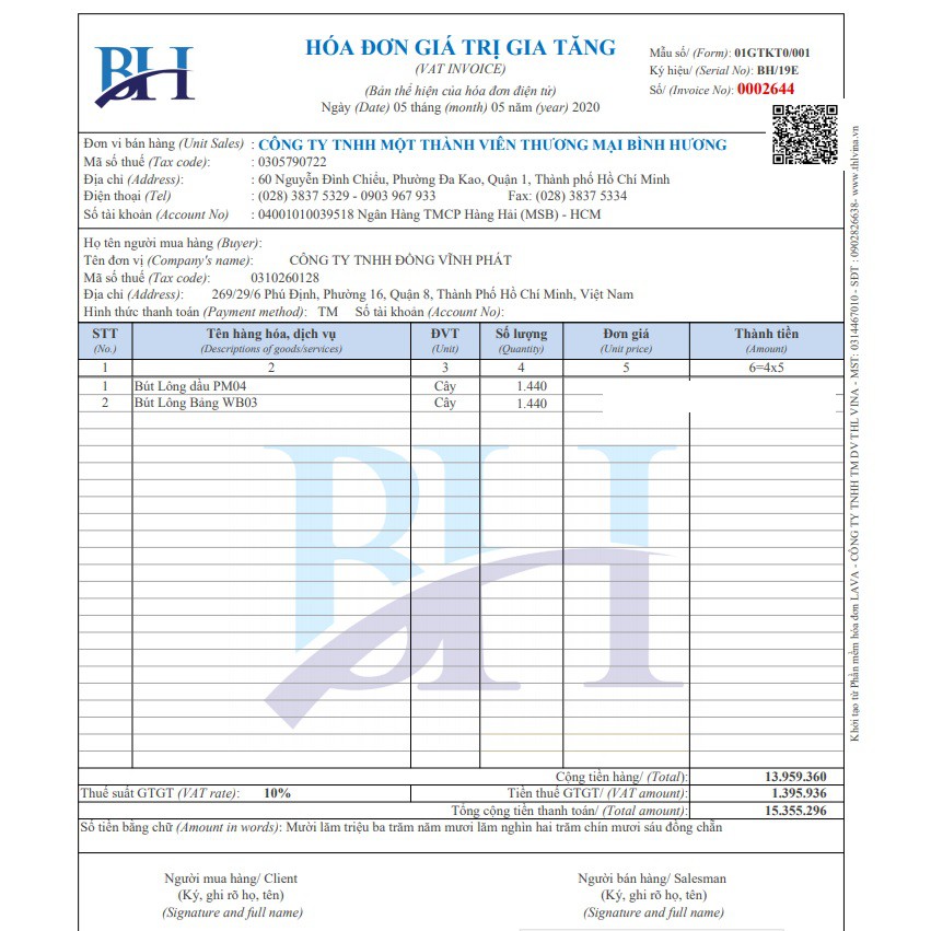 Bút Lông Dầu nhỏ 2 đầu Thiên Long CD PM04