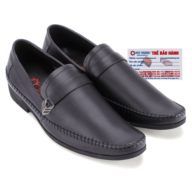 Giày tây nam da bò đan viền màu đen TH7708