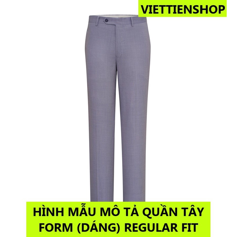 (XANH ĐEN TRƠN QTF) QUẦN TÂY VIỆT TIẾN KHÔNG LY (ÔM VỪA - REGULAR FIT)