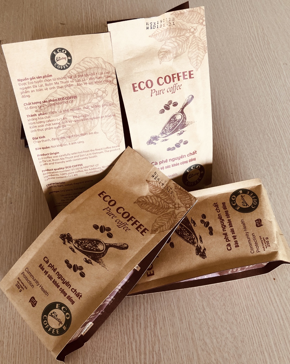 Cà phê bột nguyên chất Eco coffee