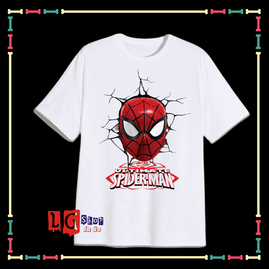 Áo thun bé trai mẫu Spiderman người nhện siêu ngầu tay ngắn vải mềm mịn cho bé trai