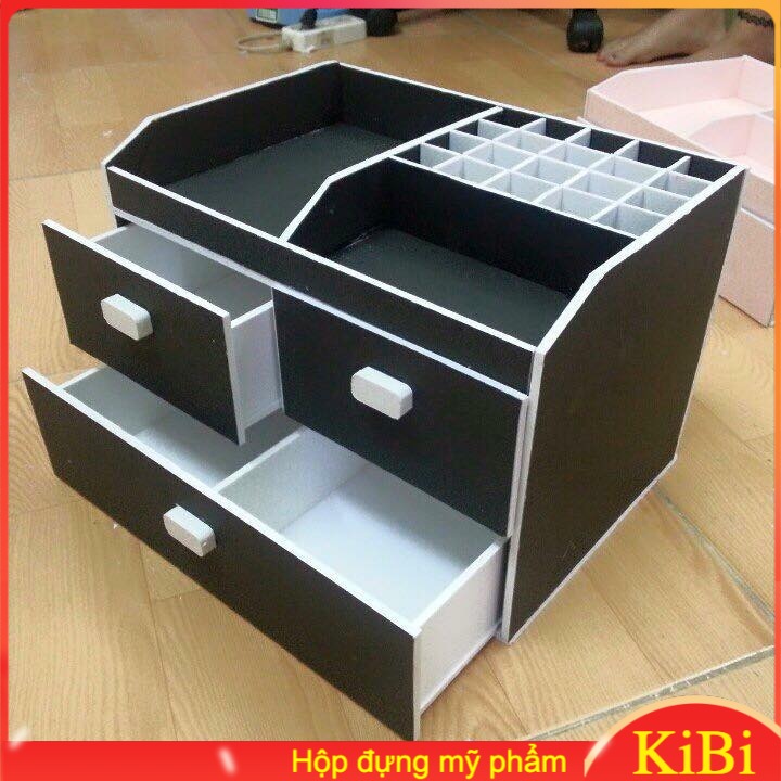 Tủ đựng mỹ phẩm 3 tầng màu đen