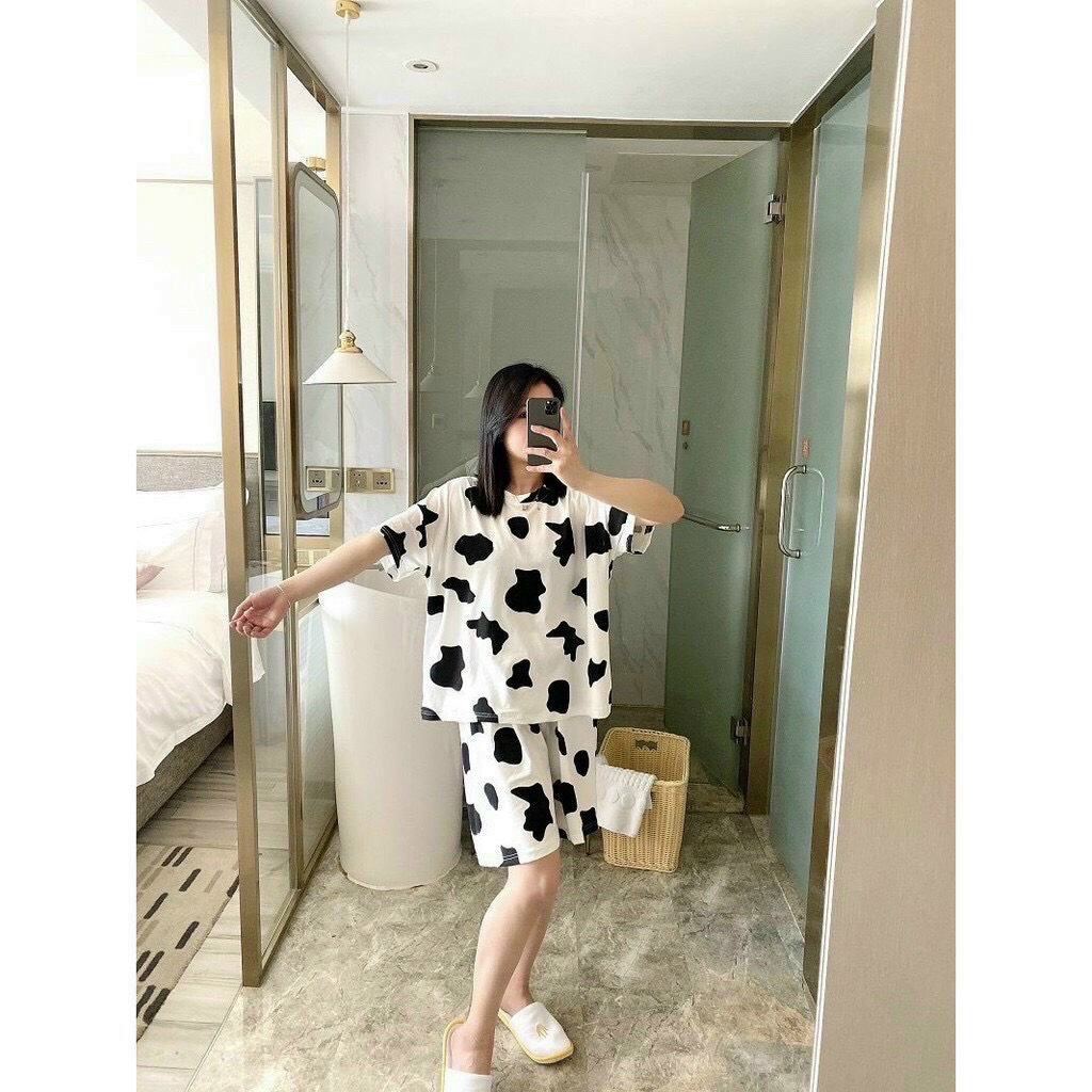SET BỘ QUẦN ĐÙI + ÁO THUN BÒ SỮA
