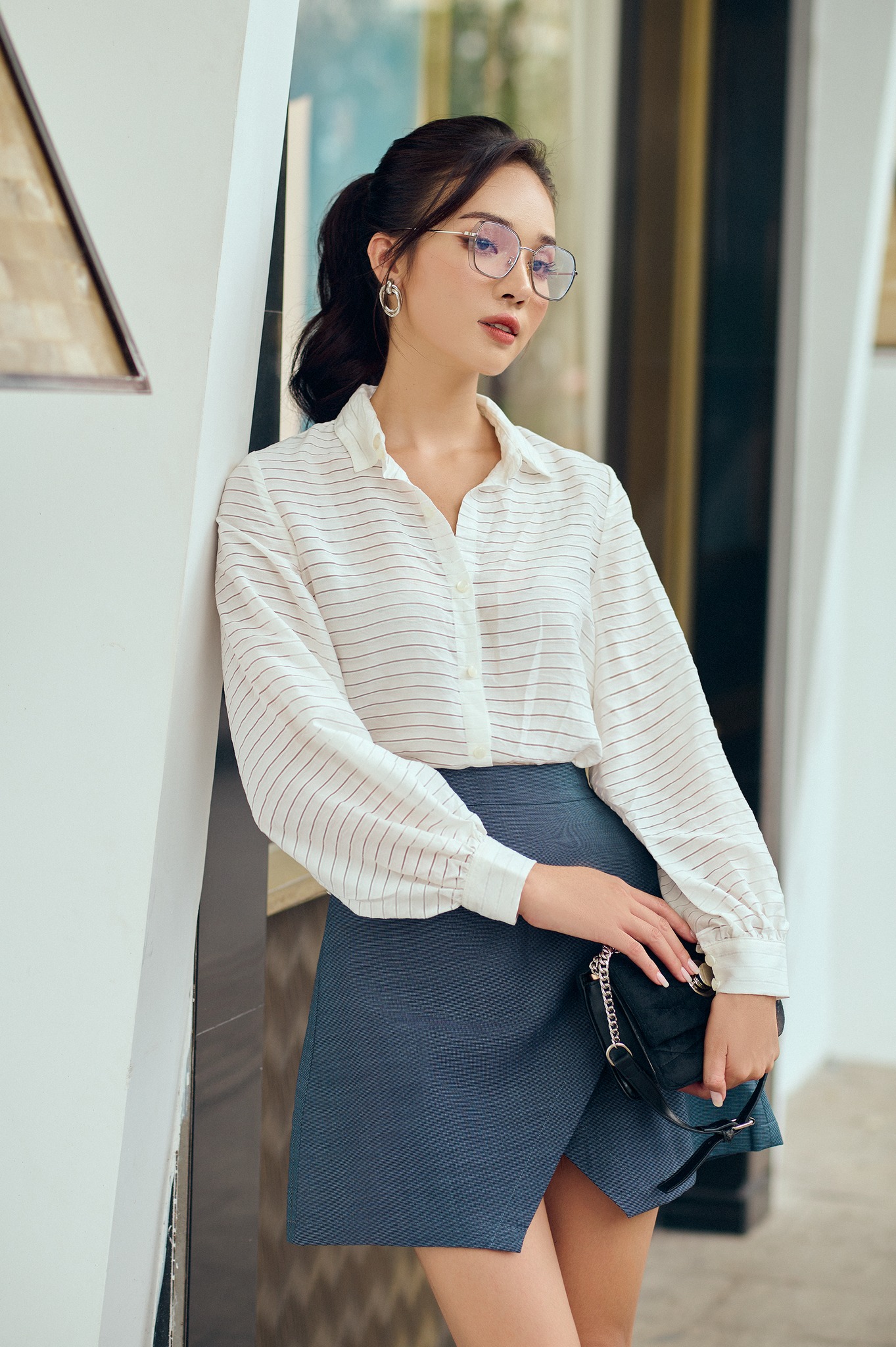 OLV - Áo Striped White Shirt