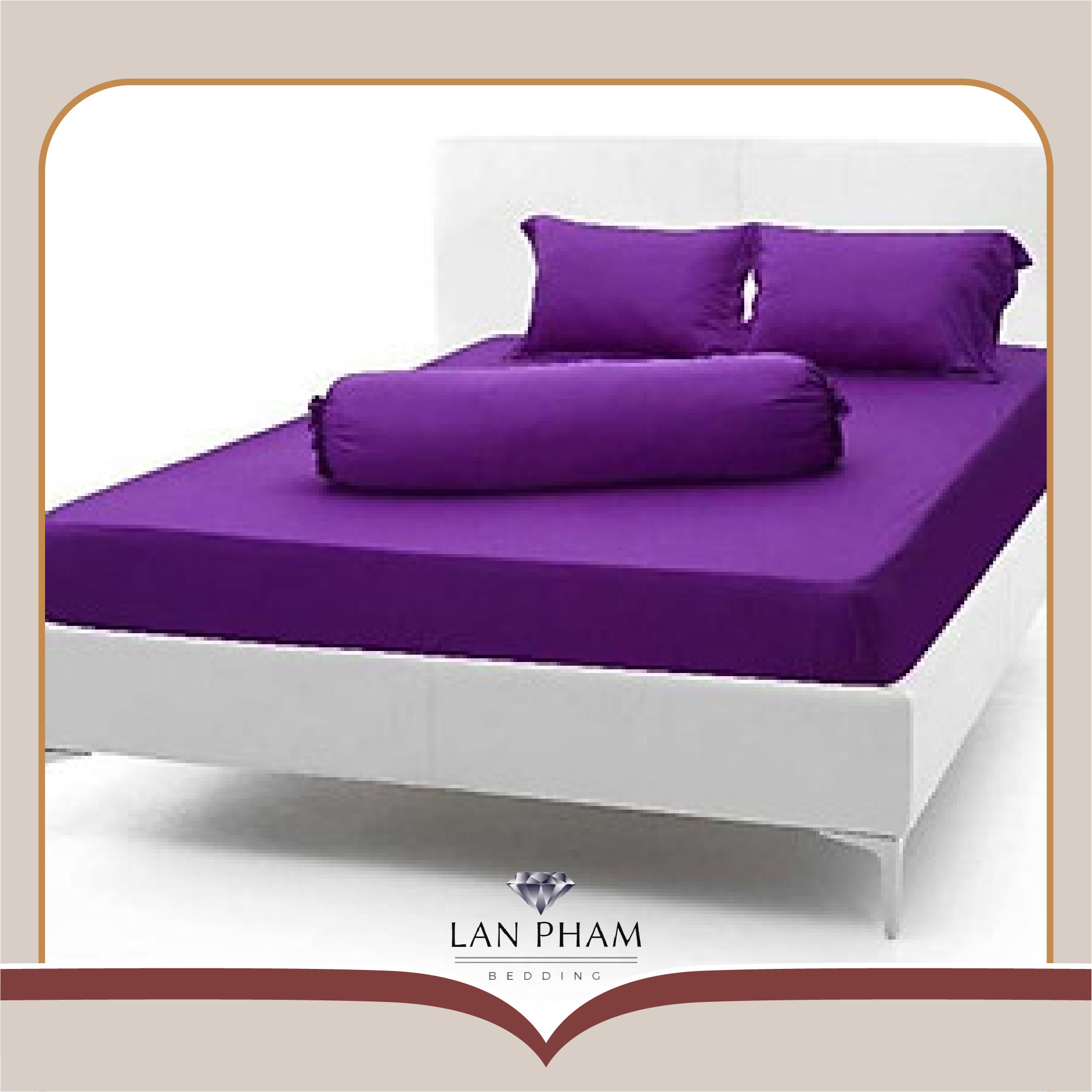Ga - Drap Giường Lẻ Thun Mát Lạnh Lan Pham Bedding - Màu Tím Cẩm