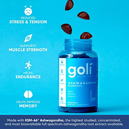 [HCM]Kẹo dẻo nhân sâm Goli Ashwagandha 60 Gummies