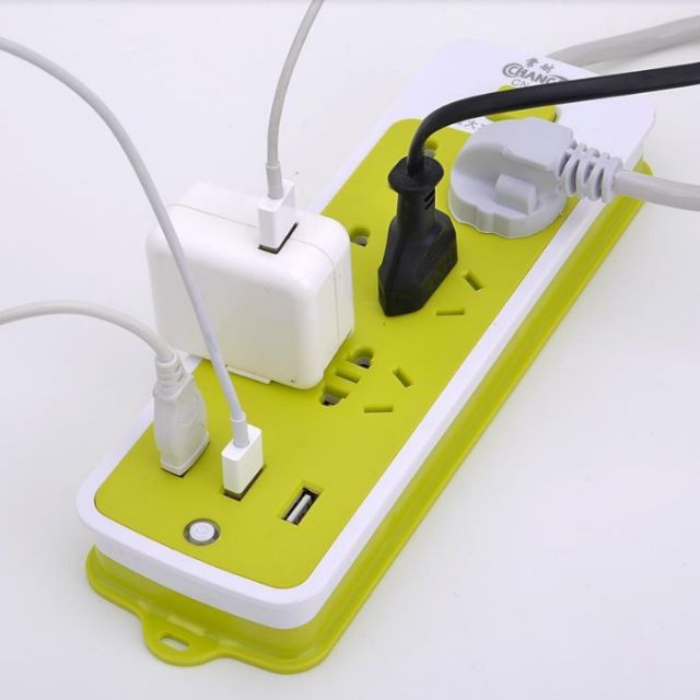 Ổ Cắm Điện Có 3 Cổng Usb Đa Năng Nhiều Màu
