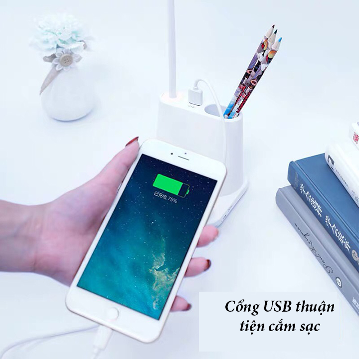 [KHUYẾN MÃI] Đèn học để bàn chống cận, kèm quạt cao cấp
