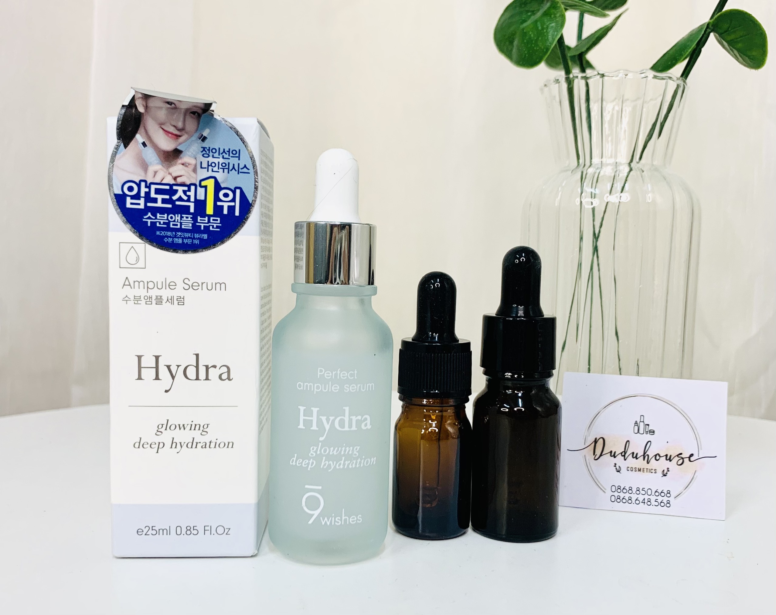 Tinh chất 9 Wishes Hydra Glowing & Deep Hydration Ampule Serum 25ml ( Full - Chiết )