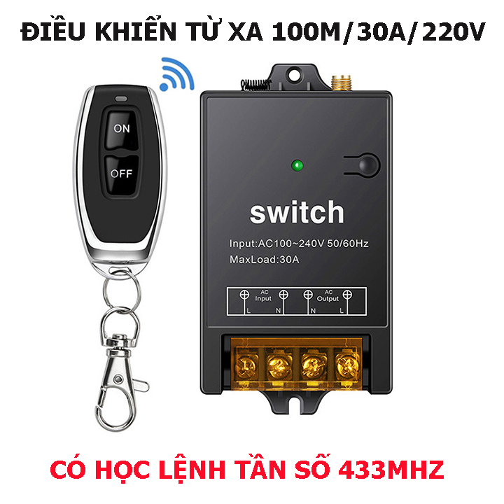 Công tắc điều khiển từ xa 220v 100m 40A 4000W [MẪU MỚI 2021] công suất lớn