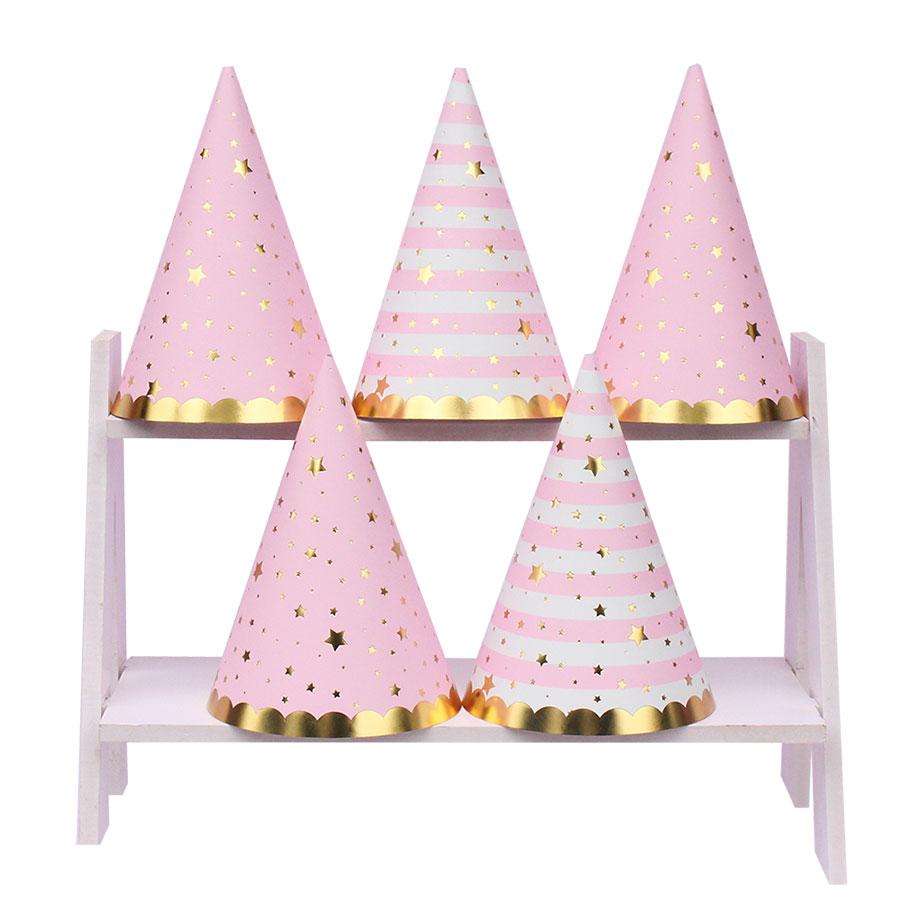 Set 5 mũ giấy sinh nhật (20cm) ép kim