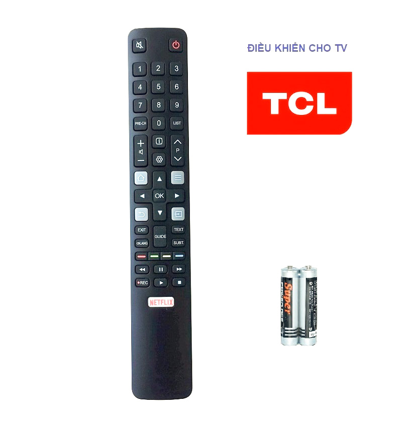 Điều Khiển Tivi TCL Remote Thay RC802N YUI1 Internet Smart TV Netflix Kèm Pin