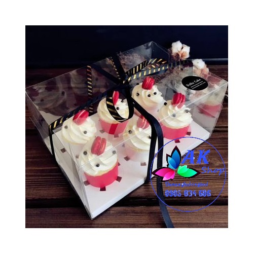 SET 5 HỘP MICA 6 BÁNH CUPCAKE