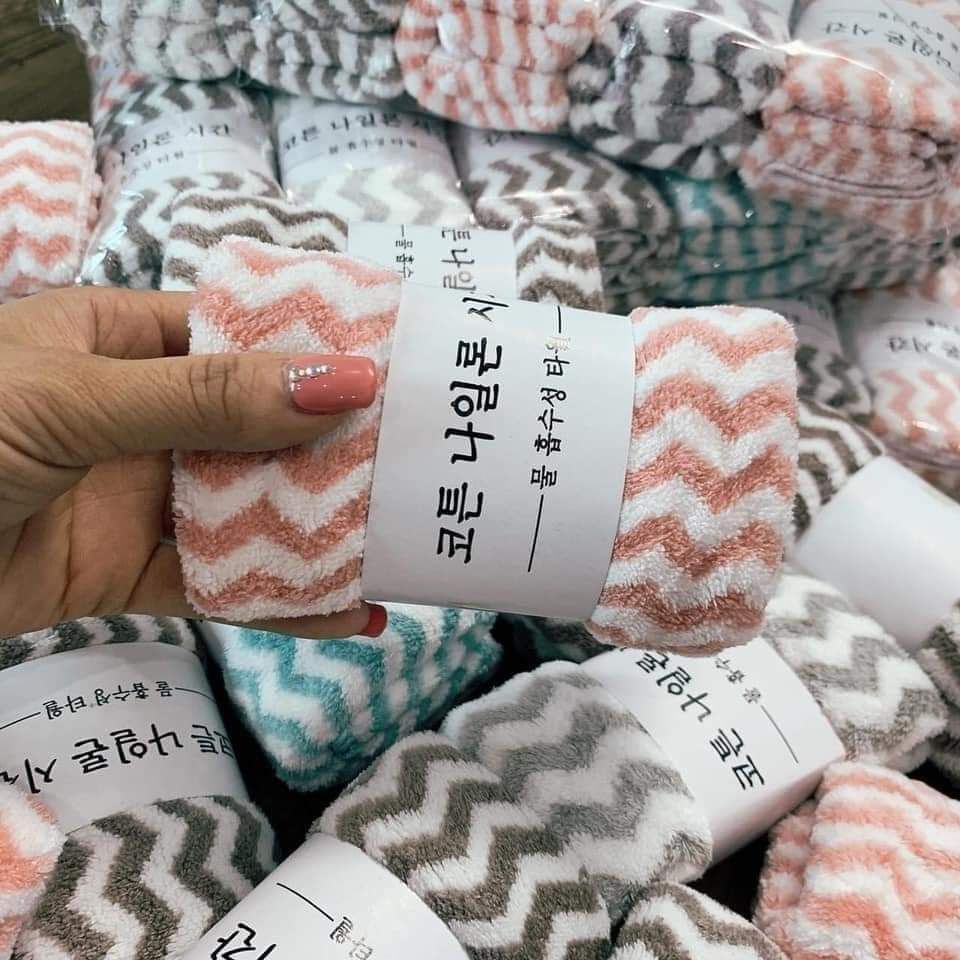 Set 5 khăn mặt xuất hàn 100% cotton