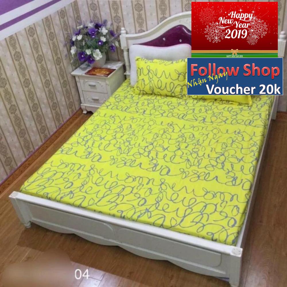 Bộ ga gối poly cotton xoắn vàng m6/m8