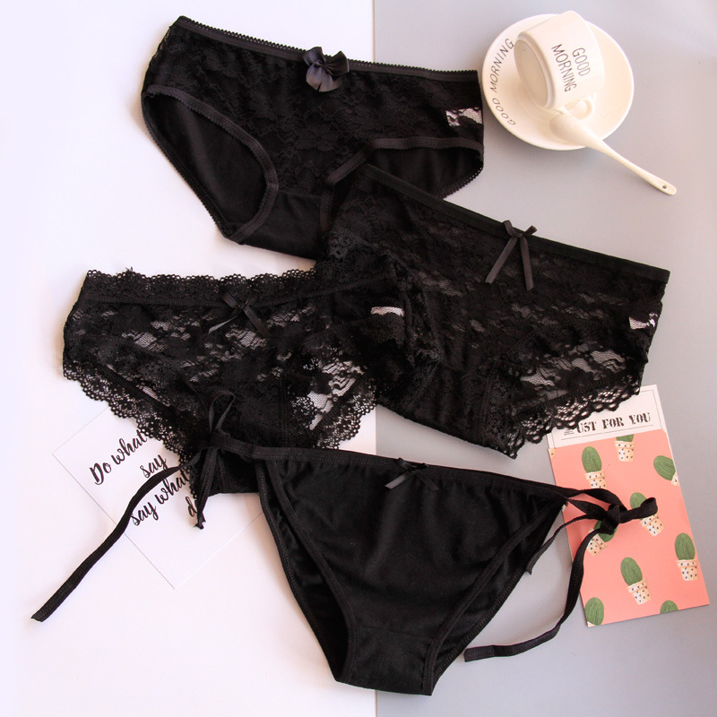 Set 4 quần lót nữ ren đen quyến rũ