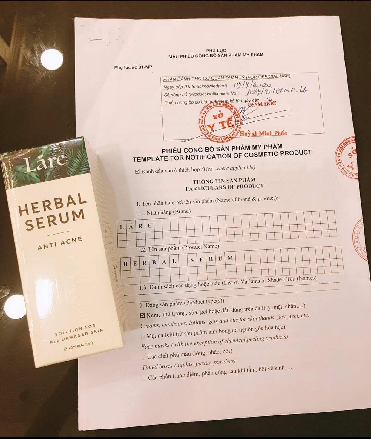 Serum thảo mộc thanh dược Lare 80ml