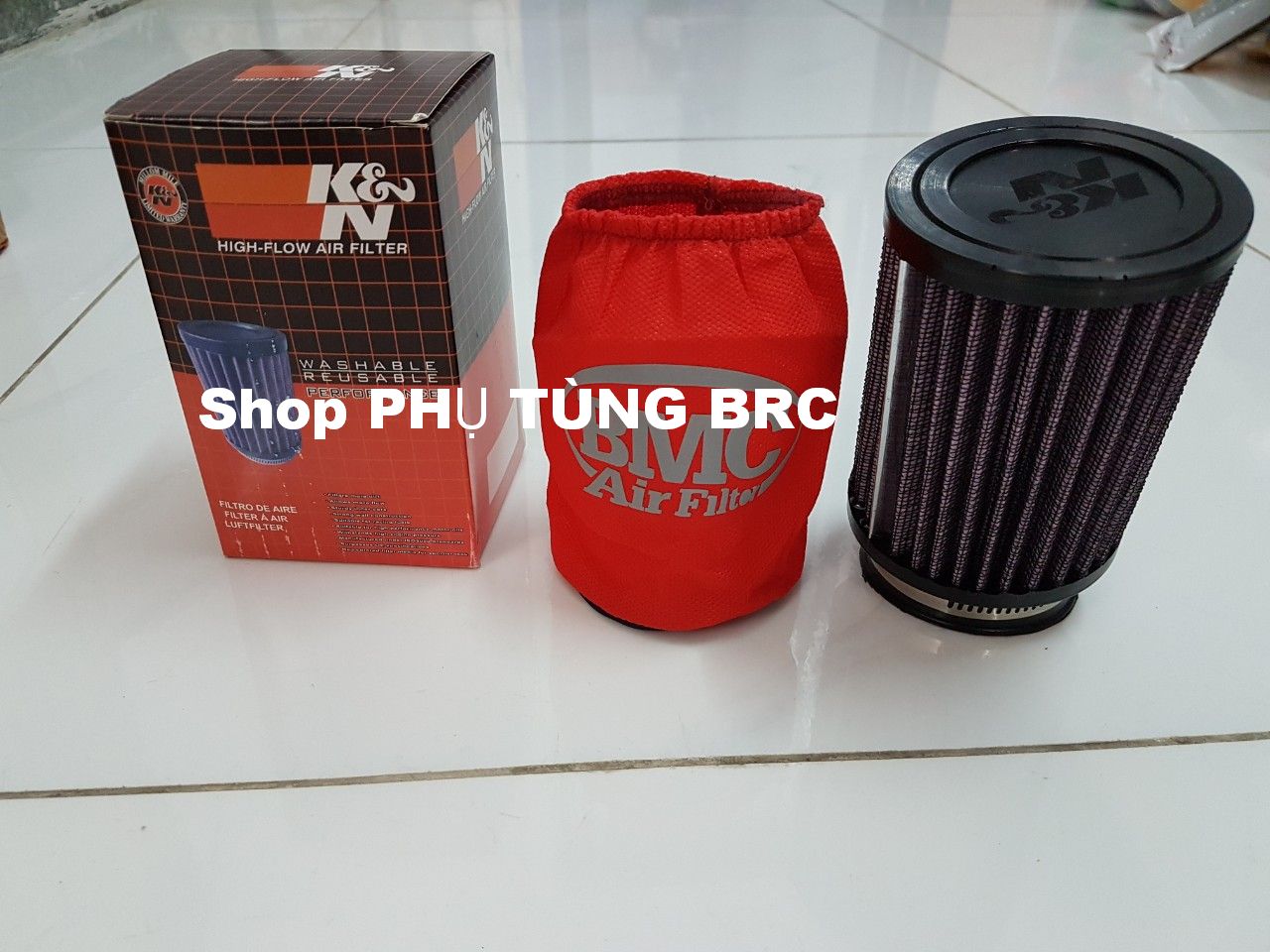 Combo pô e tăng tốc đa năng K&N kèm áo trùm chống nước, bụi.