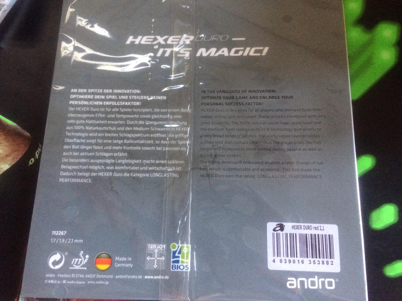 mặt vợt bóng bàn andro hexer duro