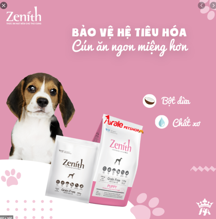 Thức Ăn Cho Chó Con Thịt Ức Gà Và Khoai Tây Puppy Chicken Breast Meat & Potato Zenith 300G