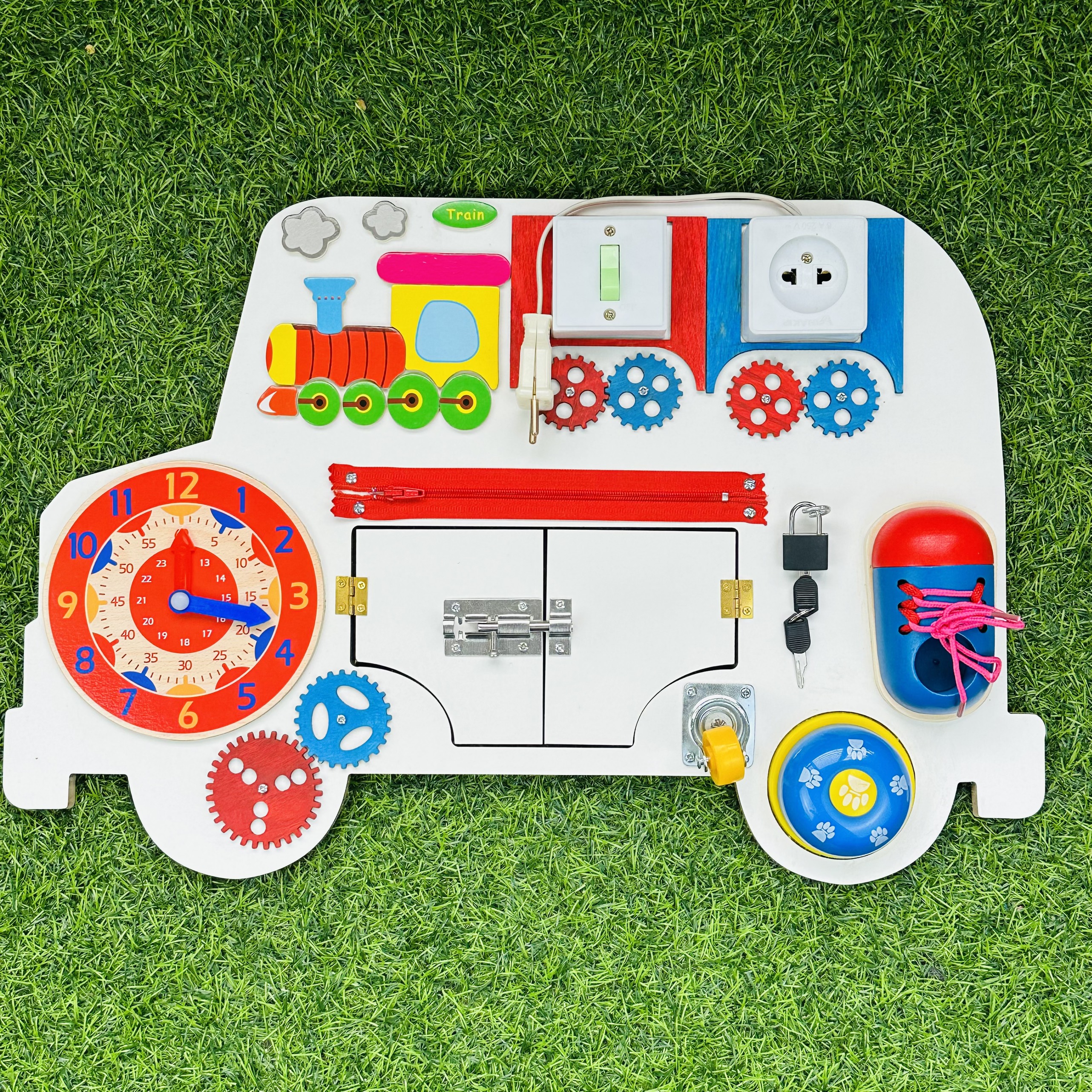 Busy busy board wooden toy giant car figure new version of benrikids toy