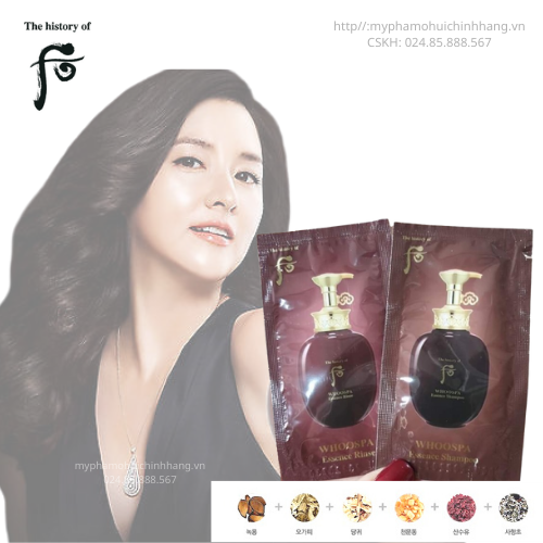 Xả hàng giá sỉ Combo 50 Gói Dầu Gội và Dầu Xả Phục Hồi Ngăn Ngừa Rụng Tóc WhooSpa Essence Shampoo & Rinse sample 8ml/ gói