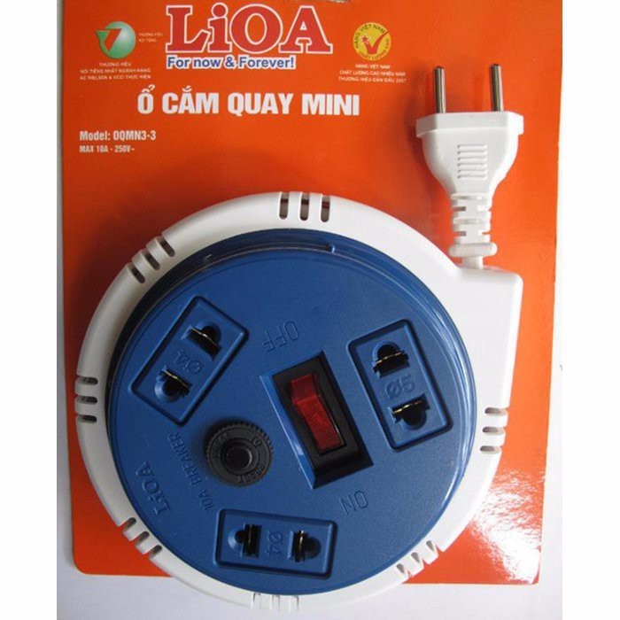 Ổ cắm quay tròn 3 ổ cắm 3 mét LIOA oqmn3-3