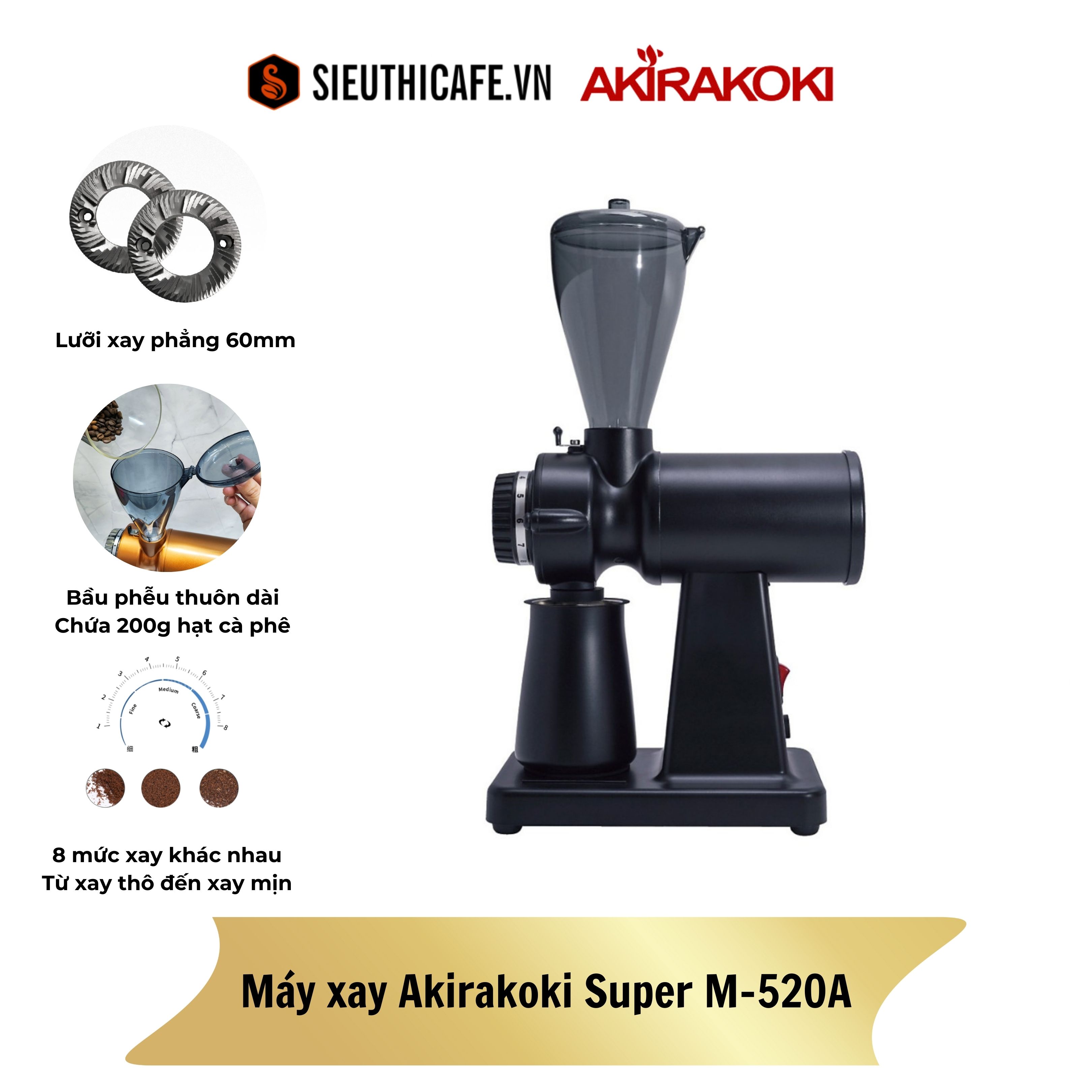 Akirakoki Coffee Grinder Super M-520A Matt