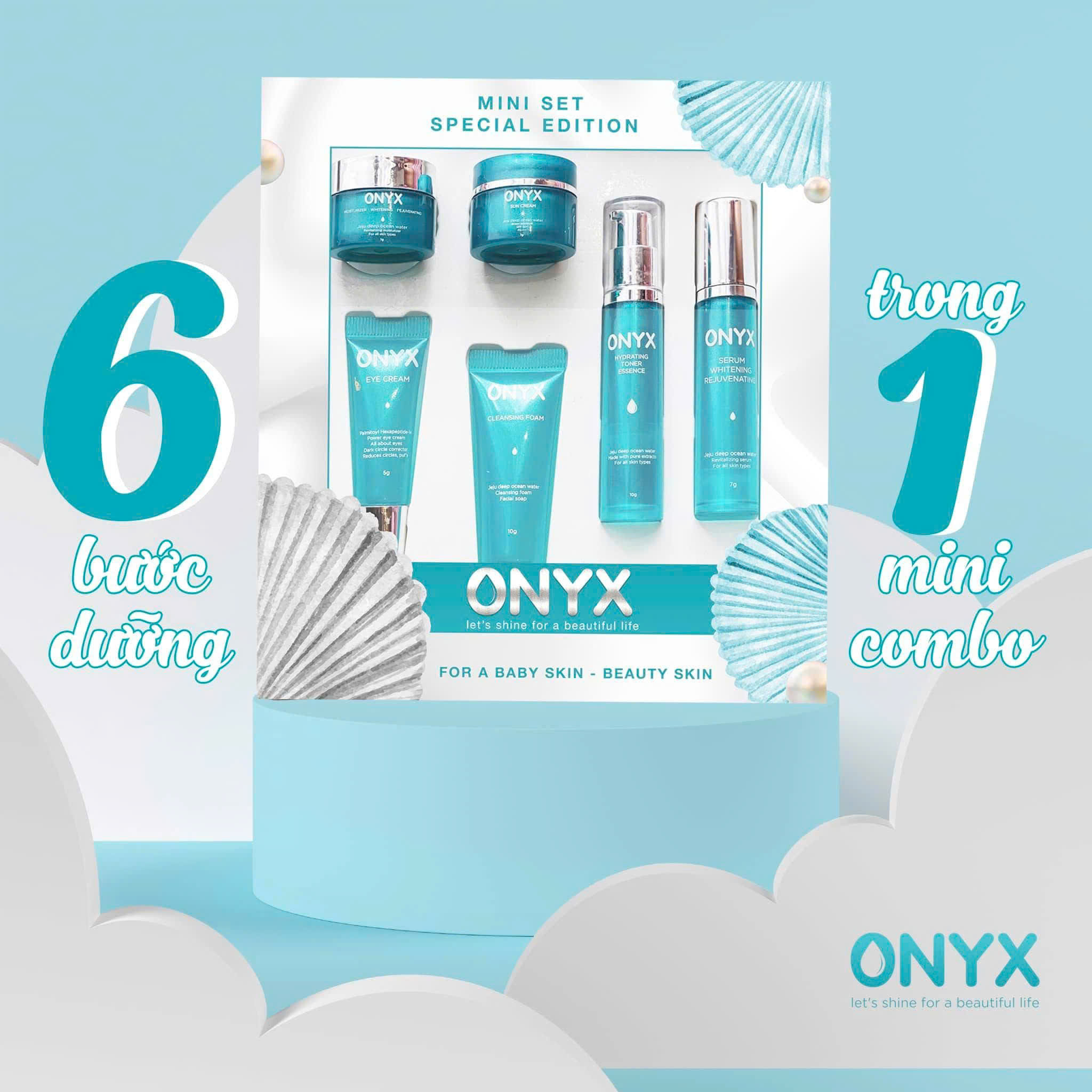[HCM]BỘ DƯỠNG DA MINI 6 SẢN PHẨM |ONYX COSMETICS BẢO THY