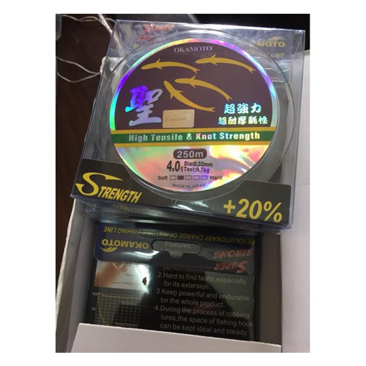 [HCM]Cước Câu Cá Okamoto 250m (cước thánh/ 4 con cá)