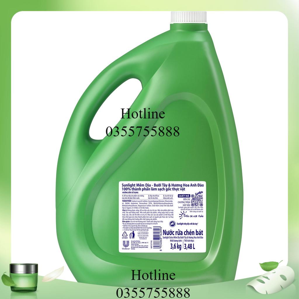 Nước rửa chén Sunlight Matcha Trà Nhật chai 3.6kg
