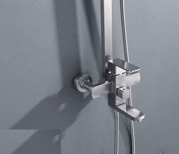 Bộ sen cây tắm nóng lạnh Inox SUS304 vuông SC-02