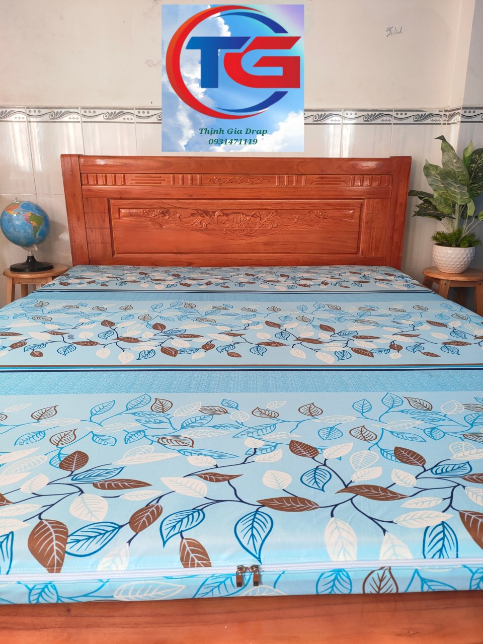 Áo bọc 2 mặt nệm thẳng có khóa kéo ( Thun 3D Hàn Quốc )