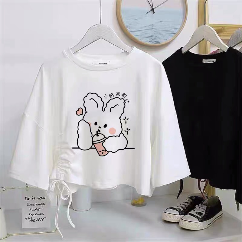 Áo phông cloptop rút dây eo trẻ trung năng động