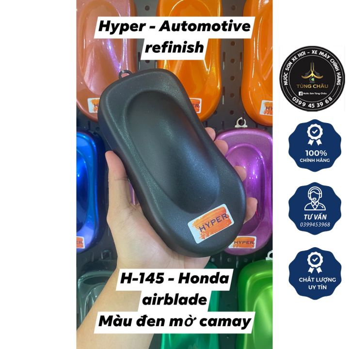 Nước sơn xe máy pha sẵn - màu đen mờ camay honda airblade - h145 - hàng