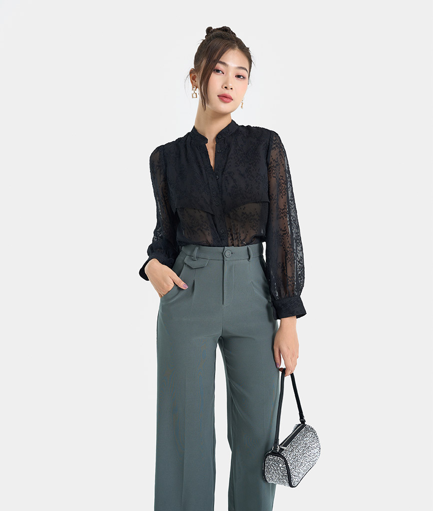 Áo Sơmi Nữ Thời Trang HNOSS Basic Form Rộng HNASM016