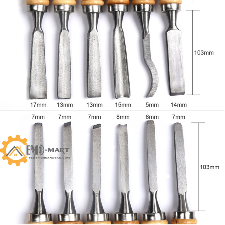 [FreeshipMAX] Bộ dụng cụ 12 cây đục, tiện gỗ cao cấp v2