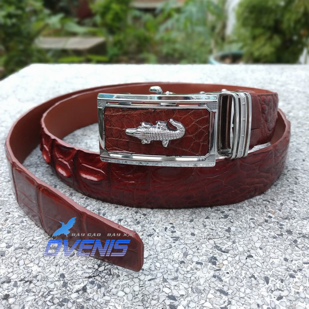 [FREE SHIP] Thắt lưng da cá sấu liền nguyên con. [BẢN RỘNG 3.5cm CÓ GAI RẤT ĐẸP]