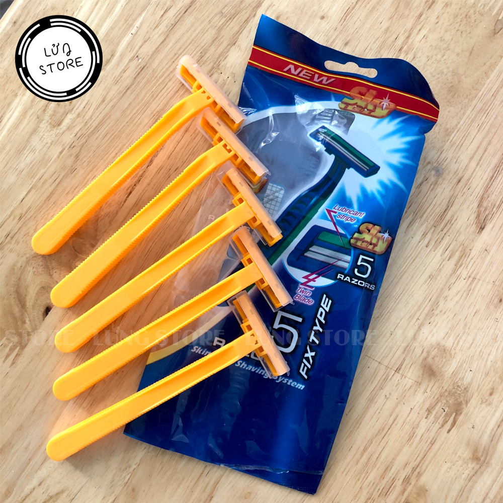 Combo 3 túi dao cạo râu 2 lưỡi tiện dụng (1 túi 5 cái)
