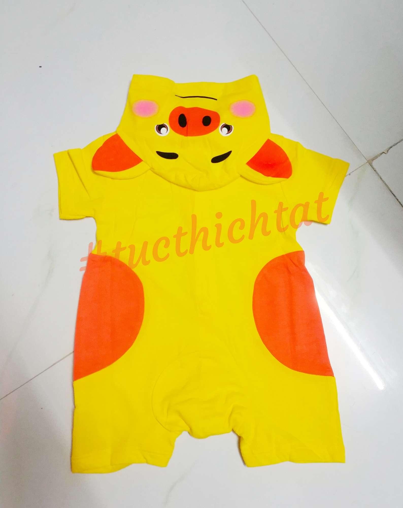 Body hình thú - Heo vàng máy mắn (100% cotton)