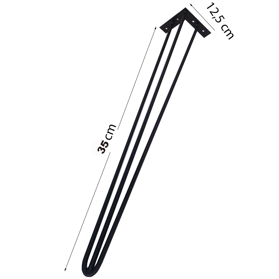 Chân bàn sắt hairpin cao 35 cm (3 thanh sắt) tặng kèm ốc vít